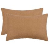 vidaXL - Kussensloop - 2 pcs - HEERLEN - Beige - 50 x 80 cm - Bouclé
