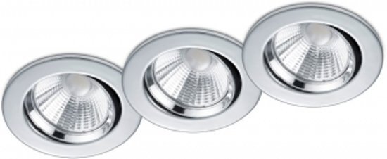 Trio International Badkamer inbouwspots Pamir incl. LED 5.5w 3000K 345lm Chroom 3 Stuks