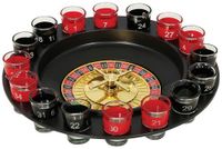 FIESTAS GUIRCA Roulette met 16 glazen (29 cm), partyset voor zomerfeesten en afstudeerfeesten, grappig accessoire voor bier- en drankfeesten, volwassenen, zwart en rood