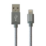 MFI-Lightning-kabel, nylon, 1 m, grijs