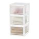 Iris Ohyama, Compacte stapelbare opberglade, kunststof lade organizer, 13,7 l, 3 stuks, wit, stapelbaar, transparant, voor snacks, medicijnen, briefpapier, knutselbenodigdheden, BPA-vrij, toren