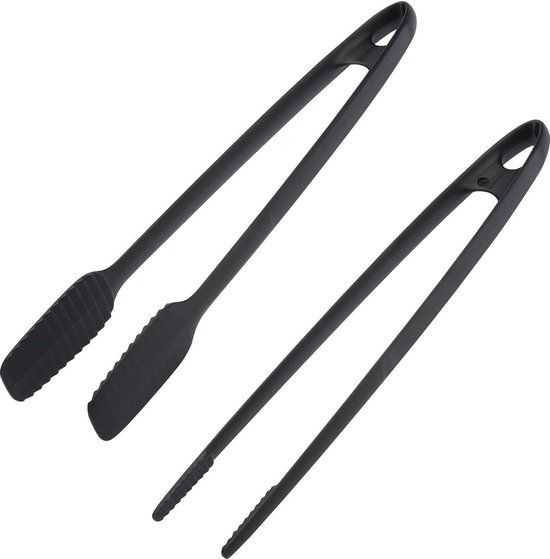 Westmark braad-/serveerpincet en grilltang, set van 2, kunststof, lengte: 29 en 33 cm, zwart