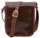 Sac bandoulière homme, cuir véritable (peau de vache), vert, fermeture magnétique