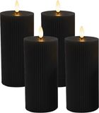 Merkloos Relaxdays LED-kaarsen - set van 4 - 18 cm - zwart