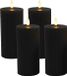 Merkloos Relaxdays LED-kaarsen - set van 4 - 18 cm - zwart