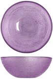 H&H Glanzende Set 6 Coppe, in Vetro Colorato, 15cm, Decorazione in Rilievo esternamente, Eleganti en Moderne, Colori Assortiment, Multicolore
