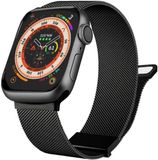 By Qubix - Milanese Bandje voor Apple Watch - Zwart - Extra Sterke Magneet - 38/40/41/42mm