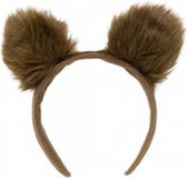 Widmann Beren oren diadeem - bruin - pluche - carnaval verkleed oren - haarband - bruine beren