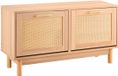Vevor Schoenenrekbank (100 x 30 x 53 cm), rotanachtige halbank met 2 uitklapbare lades, schoenenrek met 4 compartimenten en 2 rotandeuren