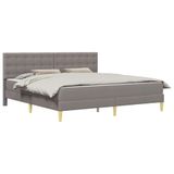 vidaXL Bedframe met matras met hoofdeinde Taupe 180 x 200 cm Stof