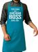 Bellatio Decorations Awesome boss tekst - BBQ / Keuken Schort - Turquoise Blauw - Katoen - Effen