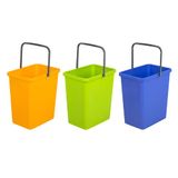 BranQ - Home essential Universele set met 3 manden voor afvalscheiding - geel/groen/blauw