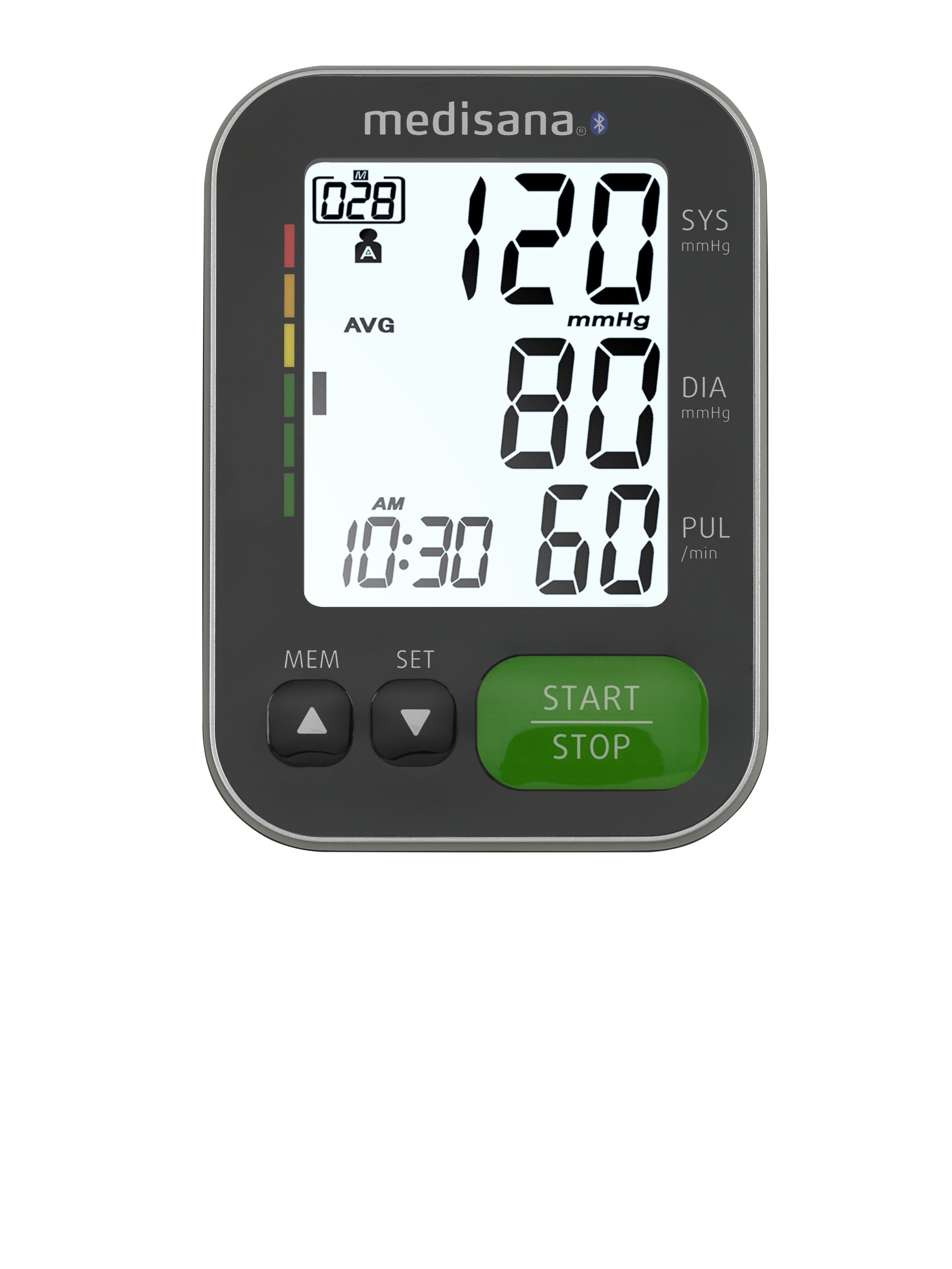 Medisana BU 570 Bovenarm Bloeddrukmeter - Zwart, Groen, Zilver