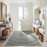 Safavieh Courtyard CY8734 Binnen/Outdoor Gebiedsdeken, Licht Grijs & Teal, 160 x 231 cm