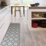 JYG Orval Vinyl Kitchen Runner Rug - 60x600cm - Blue/Grey/Ecru