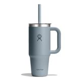 Hydro Flask Travel Tumbler 710 ml (24 oz) with Clear Press-In Straw Lid - Shale Gray