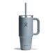Hydro Flask Travel Tumbler 710 ml (24 oz) with Clear Press-In Straw Lid - Shale Gray