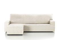 Martina Home Indiana hoes chaise longue, 50% polyester, 45% katoen, 5% elastaan, jacquard, ecru