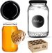 KADAX Glazen pot Lierde 900ml 8 stuks + zwarte deksels