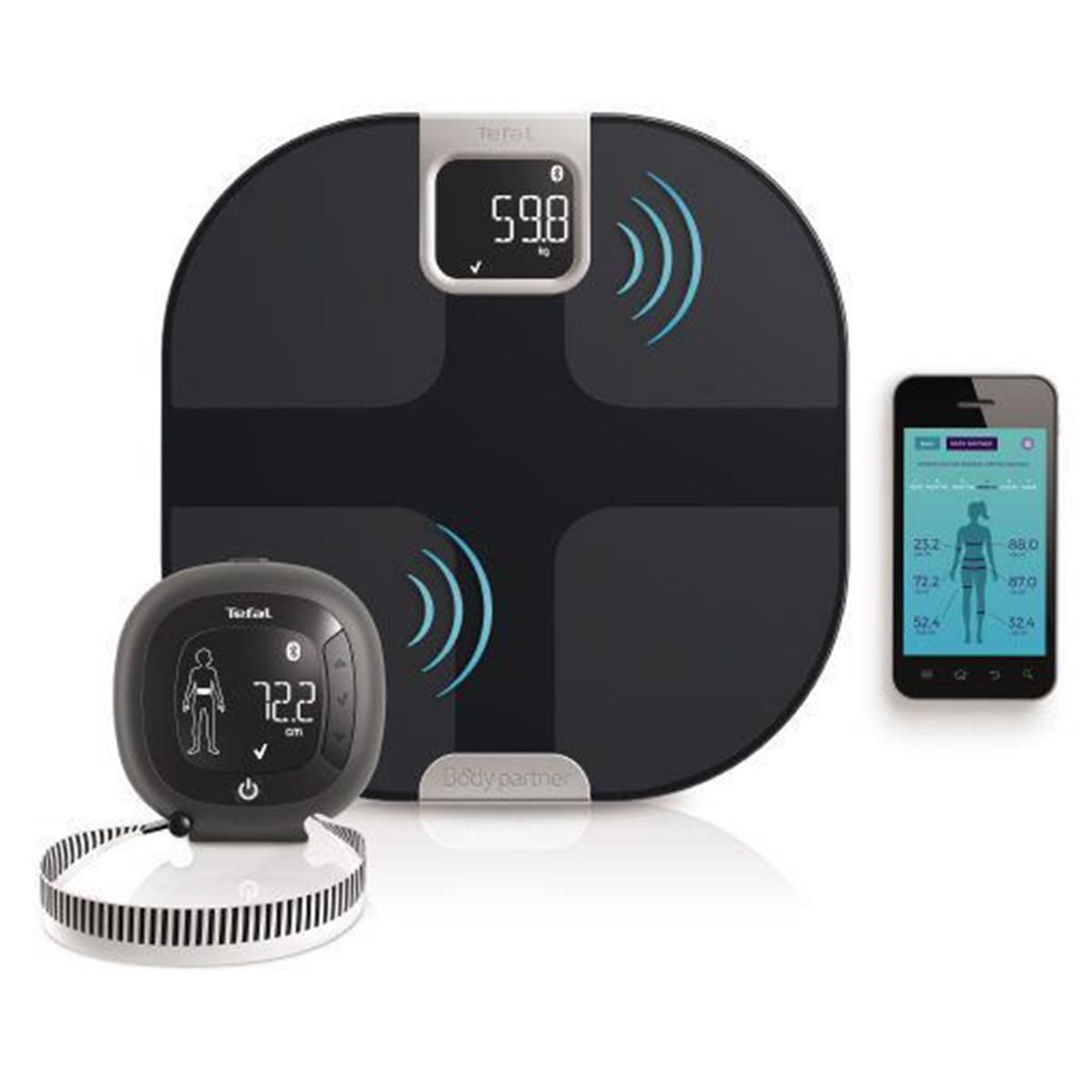 Tefal Body Partner YD3090S1 - Zwarte Personenweegschaal met Bluetooth