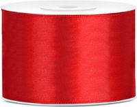 Partydeco Cadeaulint - rood - 5 cm x 25 meter - satijn - sierlint - inpakken - decoratie