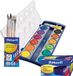 Pelikan verfdoos K12, 12 kleuren + 1 tube dekwit, schoolstandaard (met beker + penseel), blauw