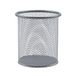 RAYLU PAPER® - Ronde metalen roosterhouder, pennenhouder van netstof, bureau-organizer voor kantoor met een diameter van 90 mm (zilver)