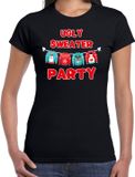 Bellatio Decorations Shoppartners Bv Ugly sweater party Kerstshirt / Kerst t-shirt zwart voor dames - Kerstkleding / Christmas outfit XL