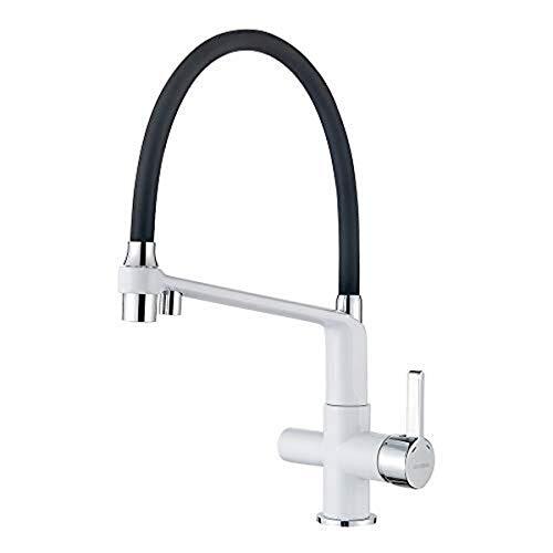 GRIFEMA G4010W-2 - Brass cooking faucet, silicone gel, metal, 3/8 inch, white [exclusive in Amazon]