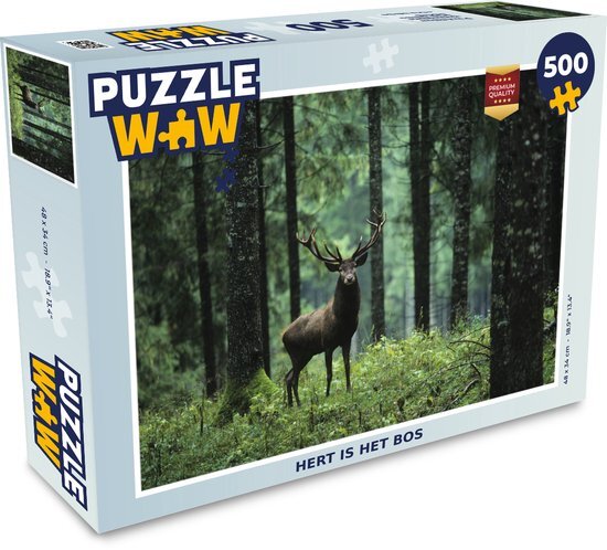 MuchoWow Puzzel Hert is het bos - Legpuzzel - Puzzel 500 stukjes