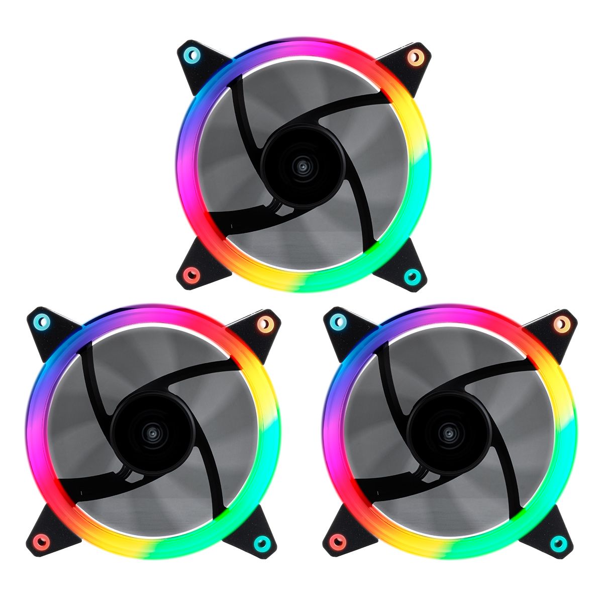 UNYKAch Fan CANDY 30 ARGB Ring Led 120 mm - Zwart - 3 stuks