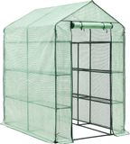 en.casa Vale Tuinkas met planken 120x170x194 cm groen