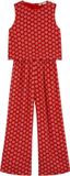 WE Fashion Meisjes jumpsuit met open rug - Rood - Maat 158