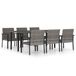vidaXL 7-delige Tuinset - Poly Rattan - Gris
