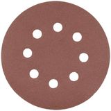 HÖGERT TECHNIK Schuurschijven 125 mm korrel 200 met klittenbandsluiting, 11 gaten, aluminiumoxide, voor hout, metaal, lak, excentrische schuurmachine, stofabsorberend, set van 5