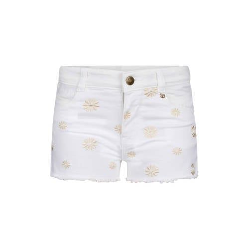 Retour Jeans regular waist gebloemde denim short wit