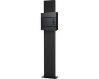 ECD Germany Vrijstaande brievenbus met krantenvak 37 cm antraciet incl. staander 170 cm hoog