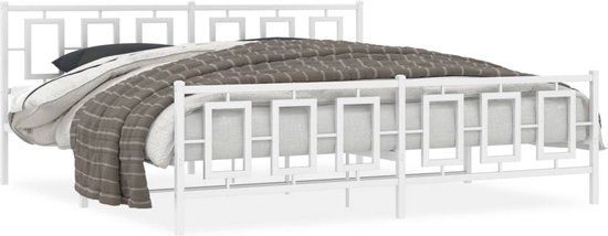 vidaXL Bedframe - Metaal - Wit - 193x203 cm