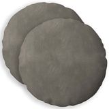 vidaXL - Taie d'oreiller - 2 pièces - HEERLEN - Gris clair - Ø 50 cm - velours