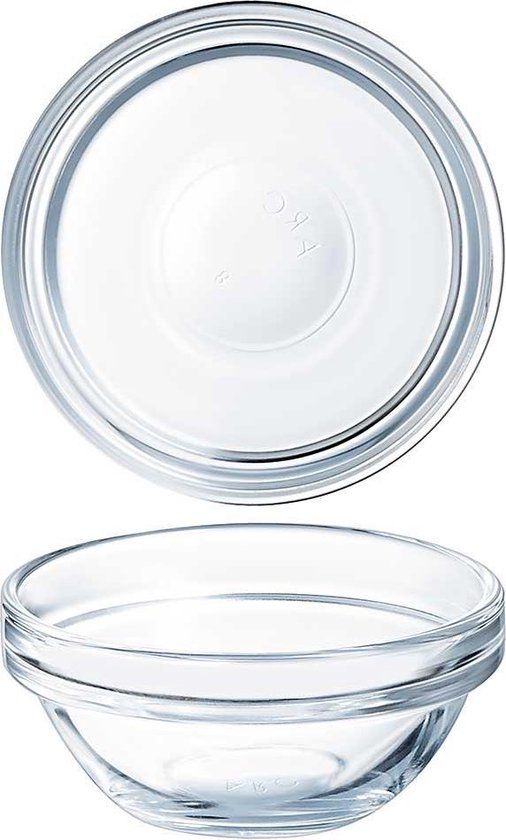 Arcoroc Stackable Salad Bowl 9 cm - Set of 36 - Transparent Glass