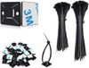 Unyqoos® Set van 200 Kabelbinders en 100 Zelfklevende Houders