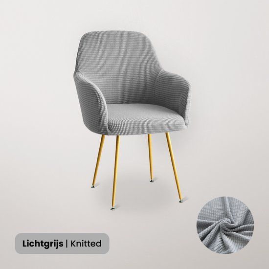 BankhoesDiscounter Knitted Stoelhoes met Armleuning - Lichtgrijs