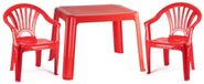 Plasticforte Ensemble de jardin pour enfants - plastique - rouge - avec 2x chaises - extérieur/intérieur