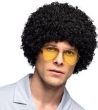 Boland Pruik Ricardo zwart - Afro - Kort - Mannen - 80's - Disco