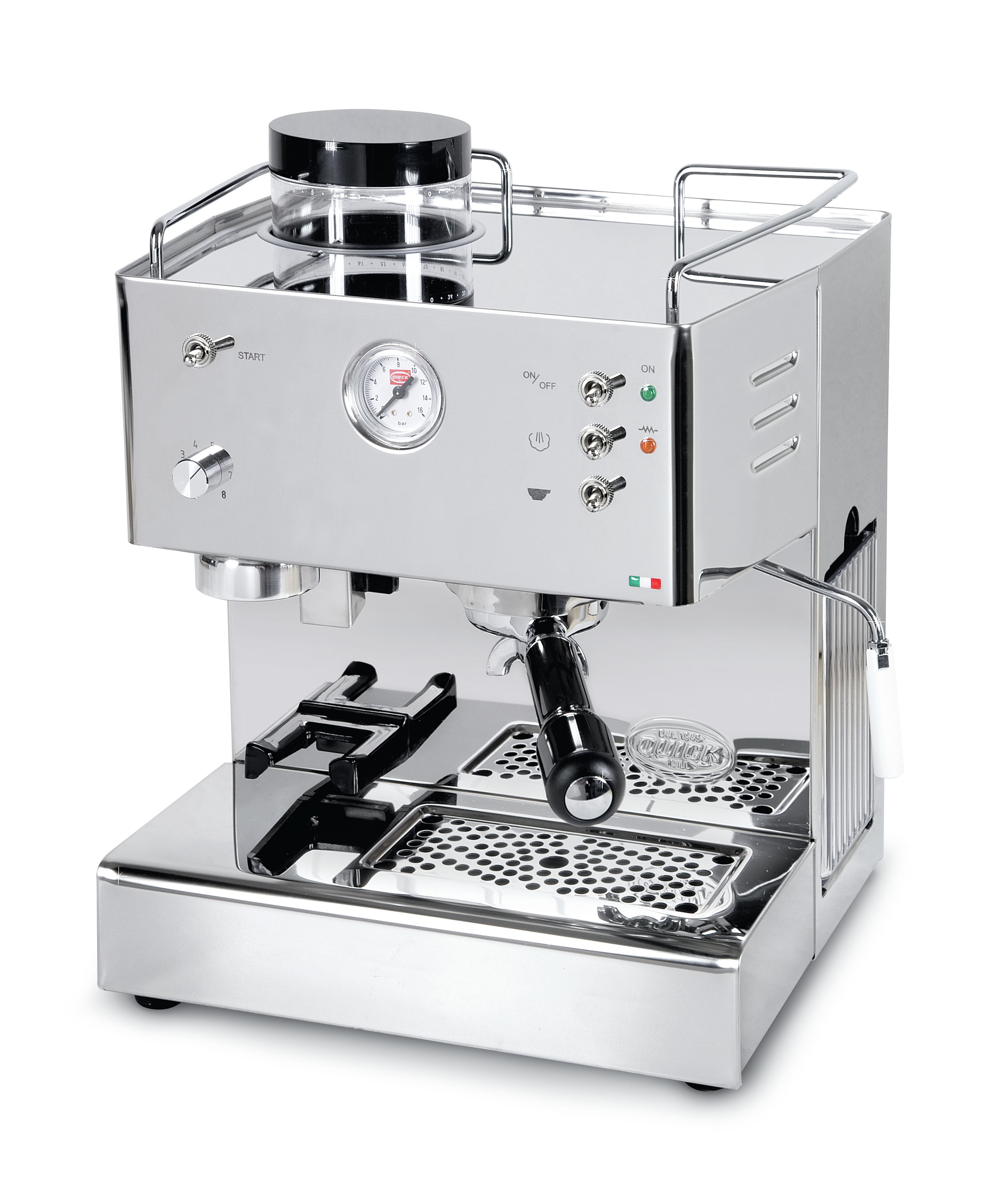 Quick Mill Pegaso Halfautomatische Espressomachine - RVS - Bonenmaler - 1 Kopje