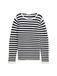 TOM TAILOR Pull à col roulé basique en tricot pour femme, 37639 - Bleu marine foncé et rayures blanches, 3XL