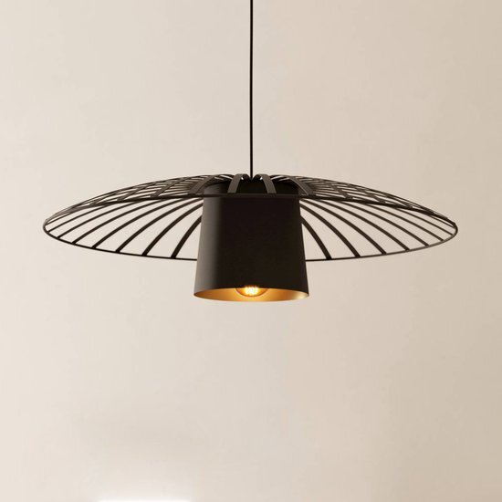 EGLO Felixkirk Hanglamp - E27 - &#216; 57 cm - Zwart/Goud - Staal