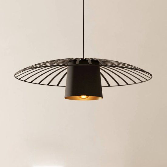 EGLO Felixkirk Hanglamp - Ø 57 cm - Zwart/Goud - E27 - Staal - Met Dimfunctie