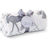 Römer Wellness Knuffeldeken Rudolph wit/grijs - 120 x 150 cm, 190 g/m², pluizige metgezel, strik en hanger, mooie wintertijd