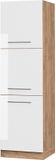 Vicco Hoge kast Fame-Line, Wit Hoogglans/Goudkleurig Eiken, 60 cm